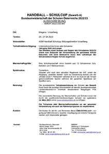 Ausschreibung 08a BMS Handball Schulcup 2022/23 Bewerb A