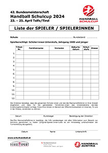 SpielerInnen Liste BMS HBSC 2024, Telfs