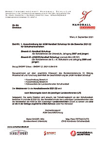 Ausschreibung und Kontakt AGM Schulhandball 2021/22