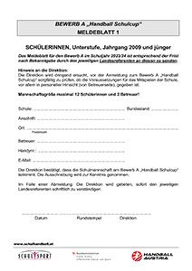 Anmeldeformular AGM Schulhandball 2023/24