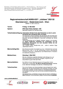 Ausschreibung RMS NORD-OST JUNIOR HBSC 2021/22