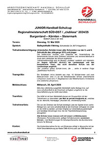 Ausschreibung RMS SÜD-OST JUNIOR HBSC 2024/25